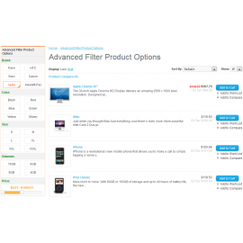 Advanced Filter Product Options For Opencart